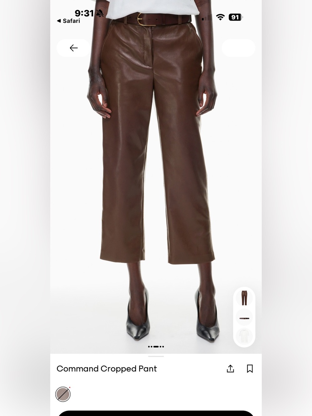 Babaton Command Cropped Vegan Leather Pant